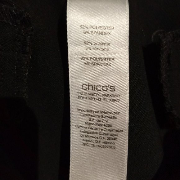 CHICOS Black Trousers/Pants sz 1.5 (10)  Ankle  Straight Leg  VGC - Picture 8 of 11